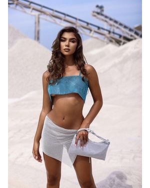 LemonLunar The Tina Diamante Top - Blue