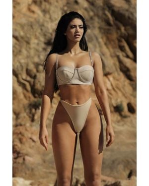 LemonLunar The Chloe Bandage Diamanté Detailing Set - Brown