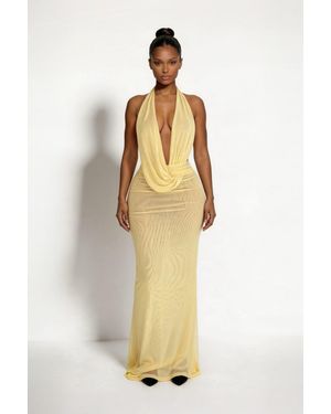 LemonLunar The Virelle Plunge Maxi Dress - Metallic