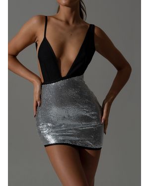LemonLunar The Viviene Bandage Chainmail Dress - Grey