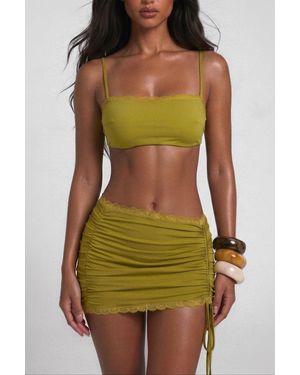 LemonLunar The Lace Amina Crop Top - Green