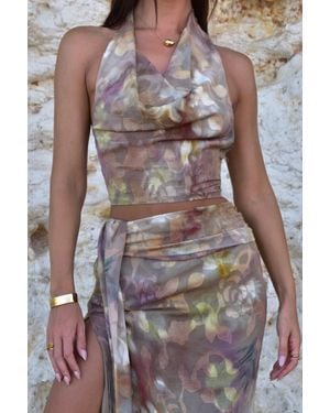 LemonLunar The Morgana Halter Neck Top - Natural