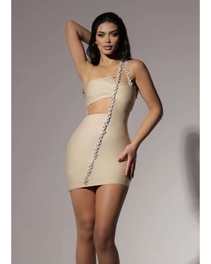 LemonLunar The Bonnie Diamante Bandage Dress - Natural