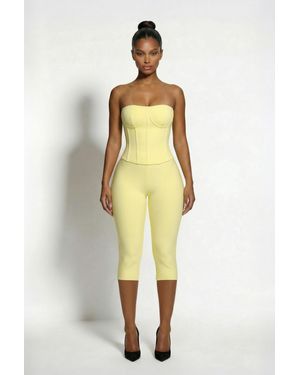 LemonLunar The Yasmin Bandage Capri Pants - Yellow