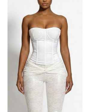 LemonLunar The Flora Lace Corset Top - White