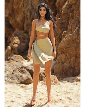LemonLunar The Lucille Glitter Bandage Two Piece - Brown