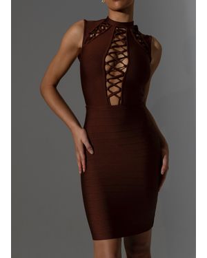 LemonLunar The Vanna Bandage Dress - Brown