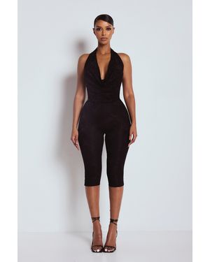 LemonLunar The Capri Lace Jumpsuit - Black