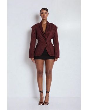 LemonLunar The Suede Jacket - Red