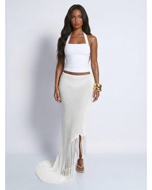 LemonLunar The Crochet Dual-Wear Skirt Dress - White
