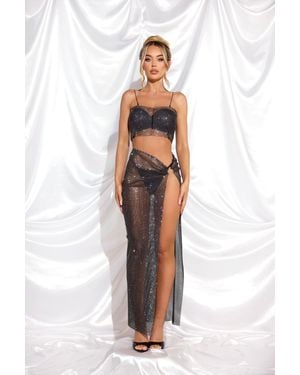LemonLunar The Dovica Mesh Diamante Set - White