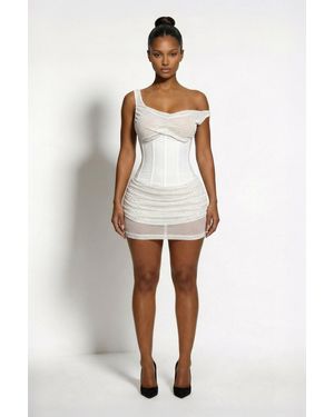 LemonLunar The Cassia Mesh Stud Corset Mini Dress - White