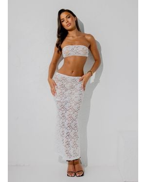 LemonLunar The Lace Maxi Set - White
