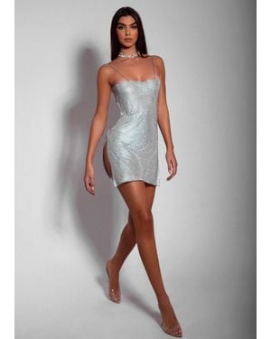 LemonLunar The Christina Diamante Dress - White