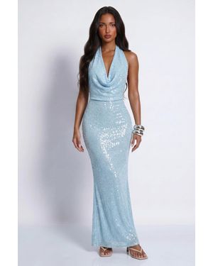 LemonLunar The Salome Sequin Maxi Dress - Blue
