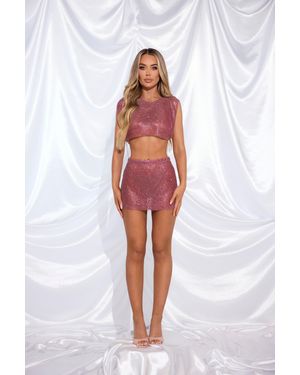 LemonLunar The Diamante Skirt - Red