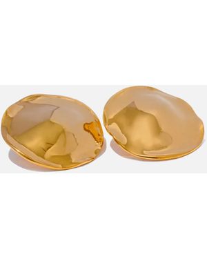 LemonLunar 18K Plated Chunky Stud Earrings - White