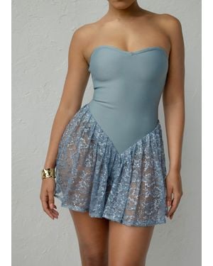 LemonLunar The Tuli Lace Sequin Dress - Blue
