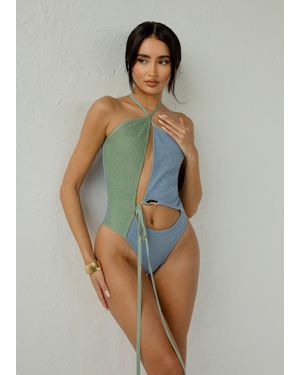 LemonLunar The Lace Cut Out Swimsuit - Blue