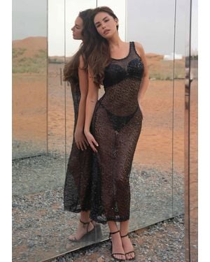 LemonLunar The Tiana Mesh Dress - Black