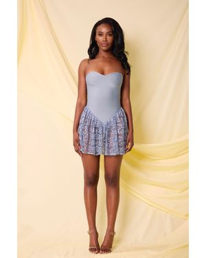 LemonLunar The Tuli Lace Sequin Dress - Blue