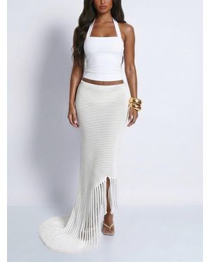LemonLunar The Crochet Dual-Wear Skirt Dress - White