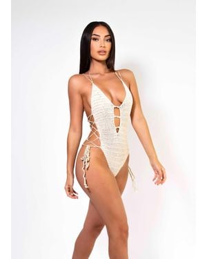 LemonLunar The Crochet Tie Swimsuit - Natural