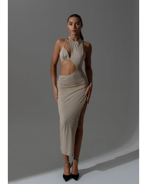 LemonLunar The Cut Out Midi Dress - Grey