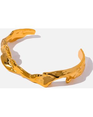 LemonLunar 18K Plated Textured Bangle Certí X Lemonlunar - Metallic