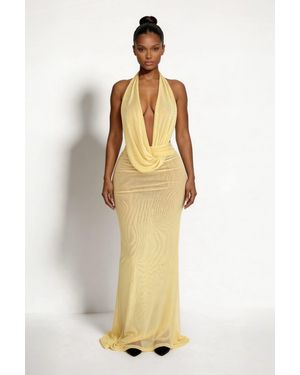 LemonLunar The Virelle Plunge Maxi Dress - Metallic