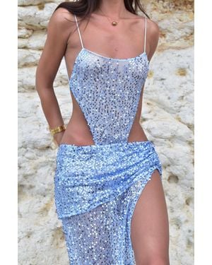 LemonLunar The Sequin Bodysuit - Blue