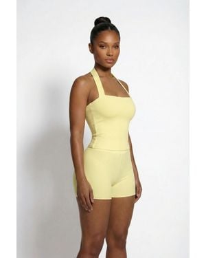 LemonLunar The Zariah Bandage Halter Top - Yellow