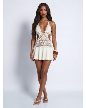 LemonLunar The Layan Crochet Mini Dress - White
