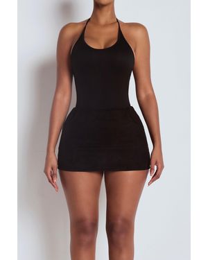 LemonLunar The Suede Mini Skirt - Black