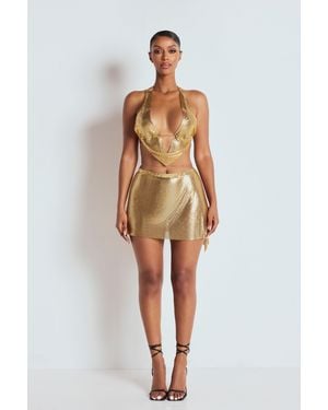 LemonLunar The Calandra Chainmail Mini Skirt - Metallic