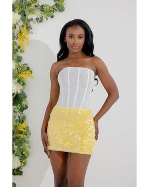LemonLunar The Sequin Skirt - Yellow
