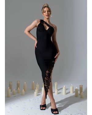 LemonLunar The Fefe Lace Bandage Dress - Gray