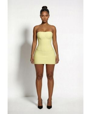 LemonLunar The Samira Bandage Mini Skirt - Yellow