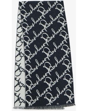 Burberry Belt Logo Wool Scarf - Black