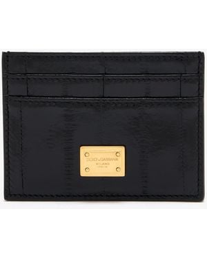 Dolce & Gabbana Eel Skin Logo Cardholder - Black