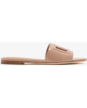 Dolce & Gabbana Dg Logo Flat Slides - White