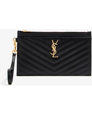 Saint Laurent Large Monogram Pouch - Black