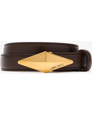 Jimmy Choo Diamond Clasp Belt - White