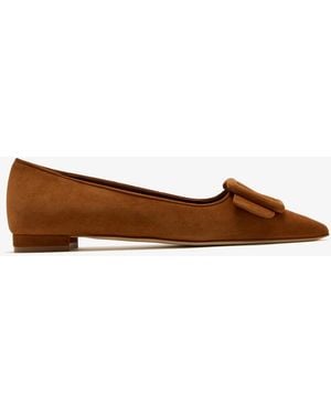 Manolo Blahnik Maysale Ballet Flats - White