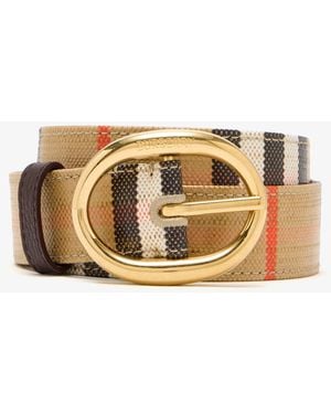Burberry Reversible Check Bloomsbury Belt - Metallic