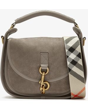 Burberry Small B Clip Messenger Bag - Gray