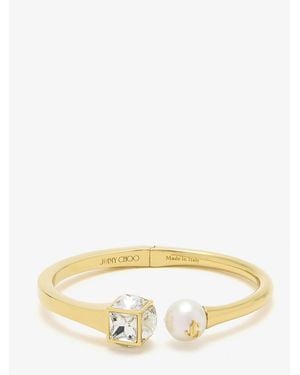 Jimmy Choo Pearl Cube Bangle Bracelet - White