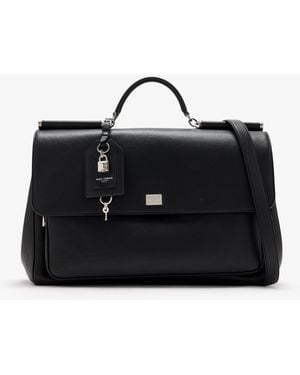 Dolce & Gabbana My Sicily Calfskin Handbag - Black