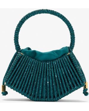 HIBOURAMA Diamante Top-Handle Bag - Blue