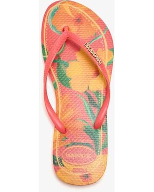 Havaianas Slim Tropical Flip Flops - Orange